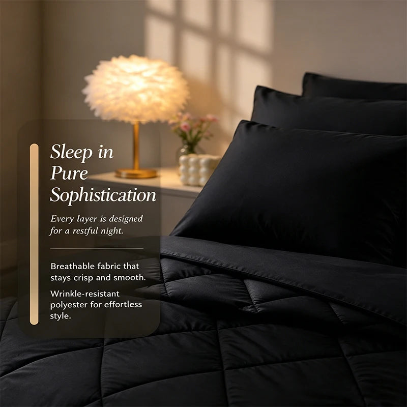easYum Quilted Polyester Bedding Set With Sheets And Pillowcases