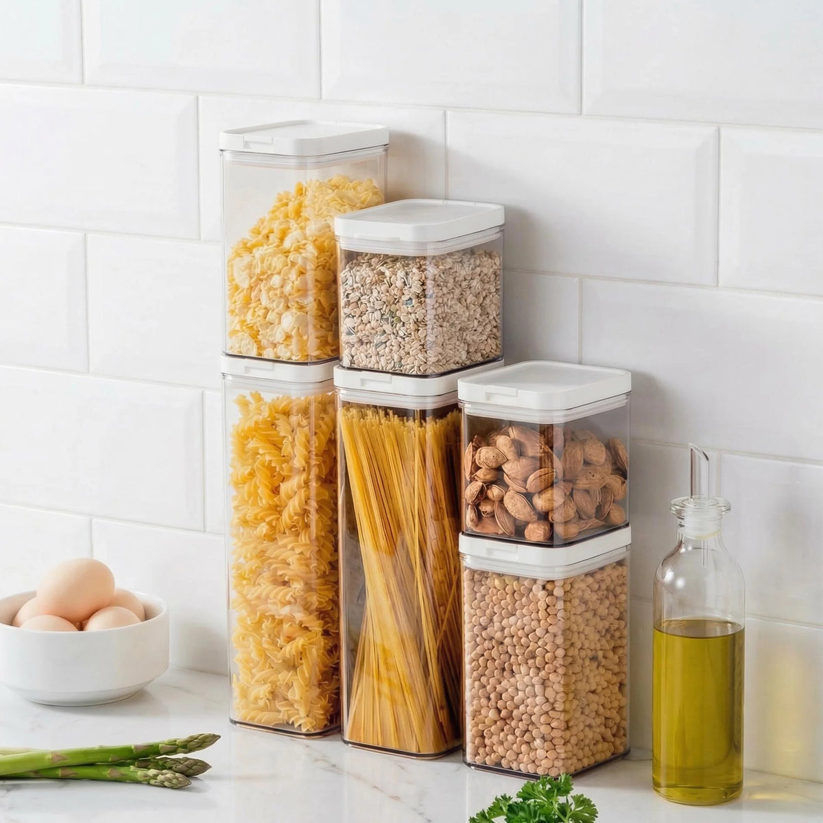 Kitchen Airtight Food Storage Containers With Flip Lids