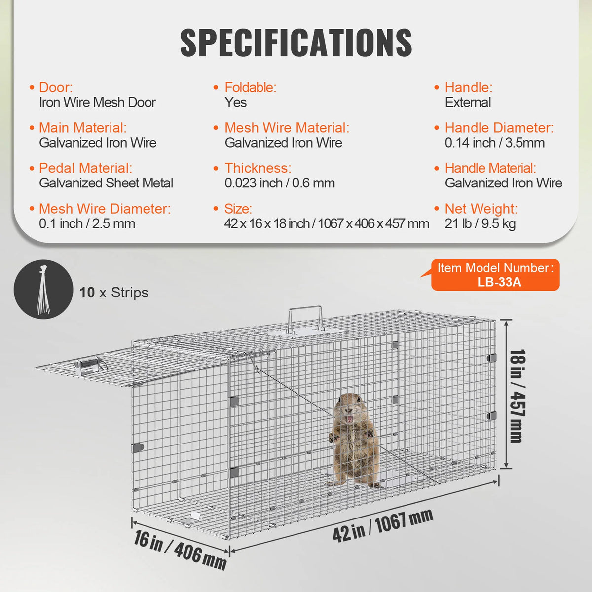 SucceBuy Humane Live Animal Cage Trap For Cats And Wildlife