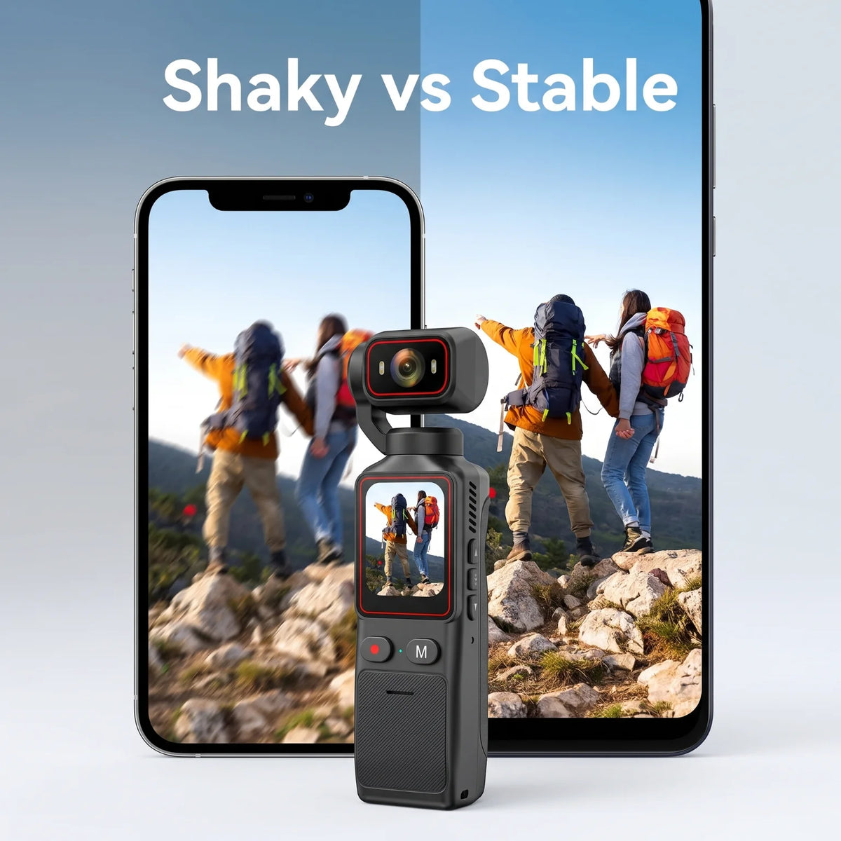 Portable Pocket Gimbal Camera With 3 Axis Anti Shake Stabilization