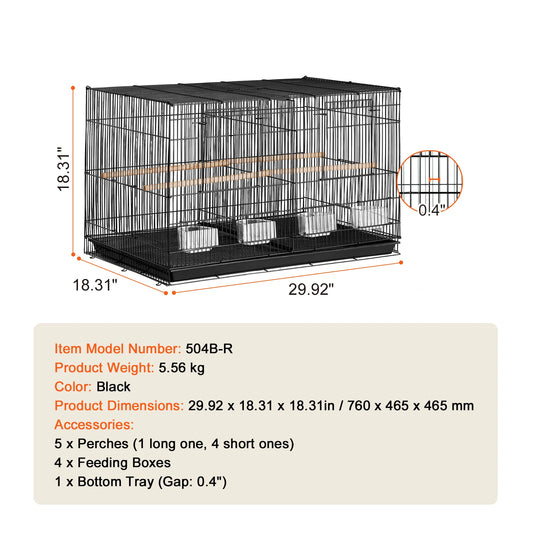 SucceBuy Stackable Divided Bird Cage With Handle And Perches