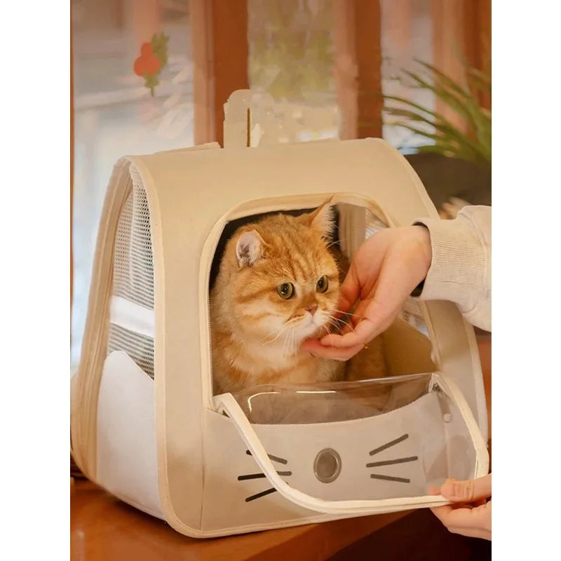 Breathable Transparent Pet Backpack Carrier With Shoulder Strap For Travel