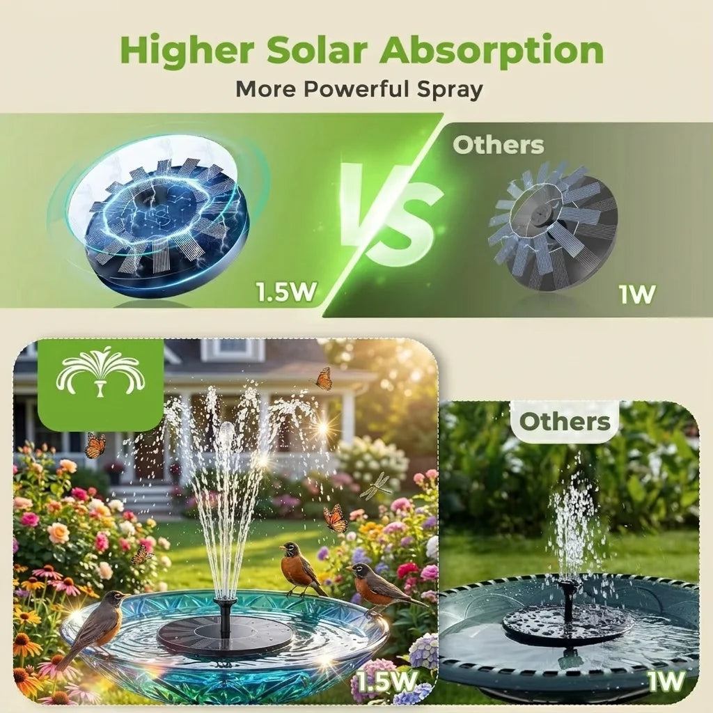 Floating Solar Fountain With Six Nozzles For Garden Pond Decor