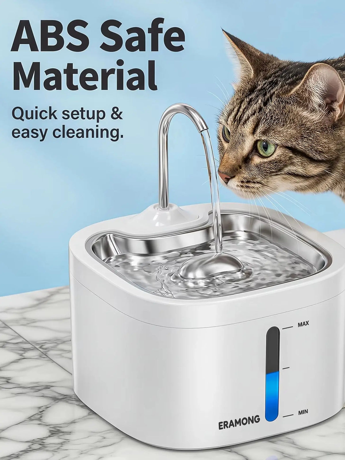 Automatic Stainless Steel Cat Water Fountain With Tap And Dispenser