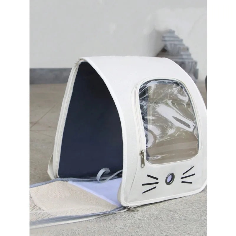 Breathable Transparent Pet Backpack Carrier With Shoulder Strap For Travel