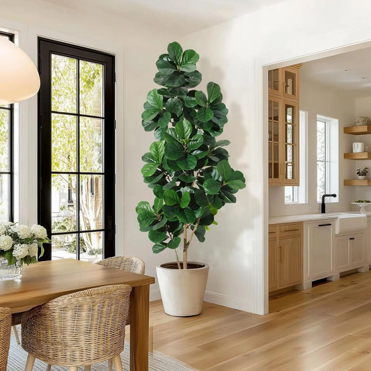 HiMISS Realistic Fiddle Leaf Fig Artificial Tree Garden Decor