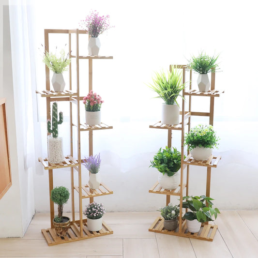 Wisfor 5 Tier Bamboo Corner Plant Stand Flower Display Rack