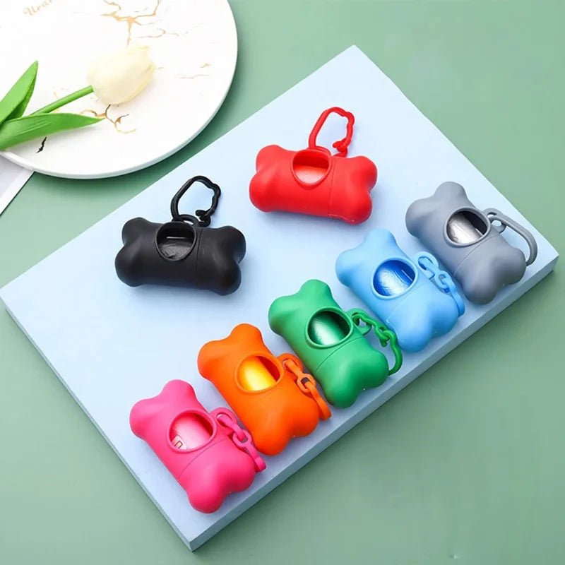 Bone Shaped Dog Waste Bag Dispenser Holder Travel Carrier