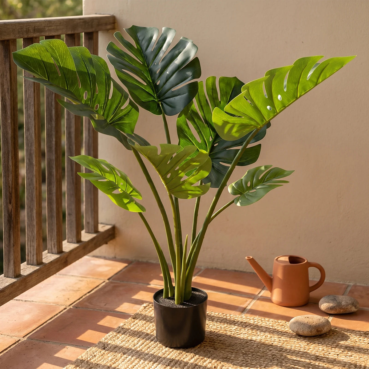 Artificial Monstera Plant With Pot For Indoor Office Decor