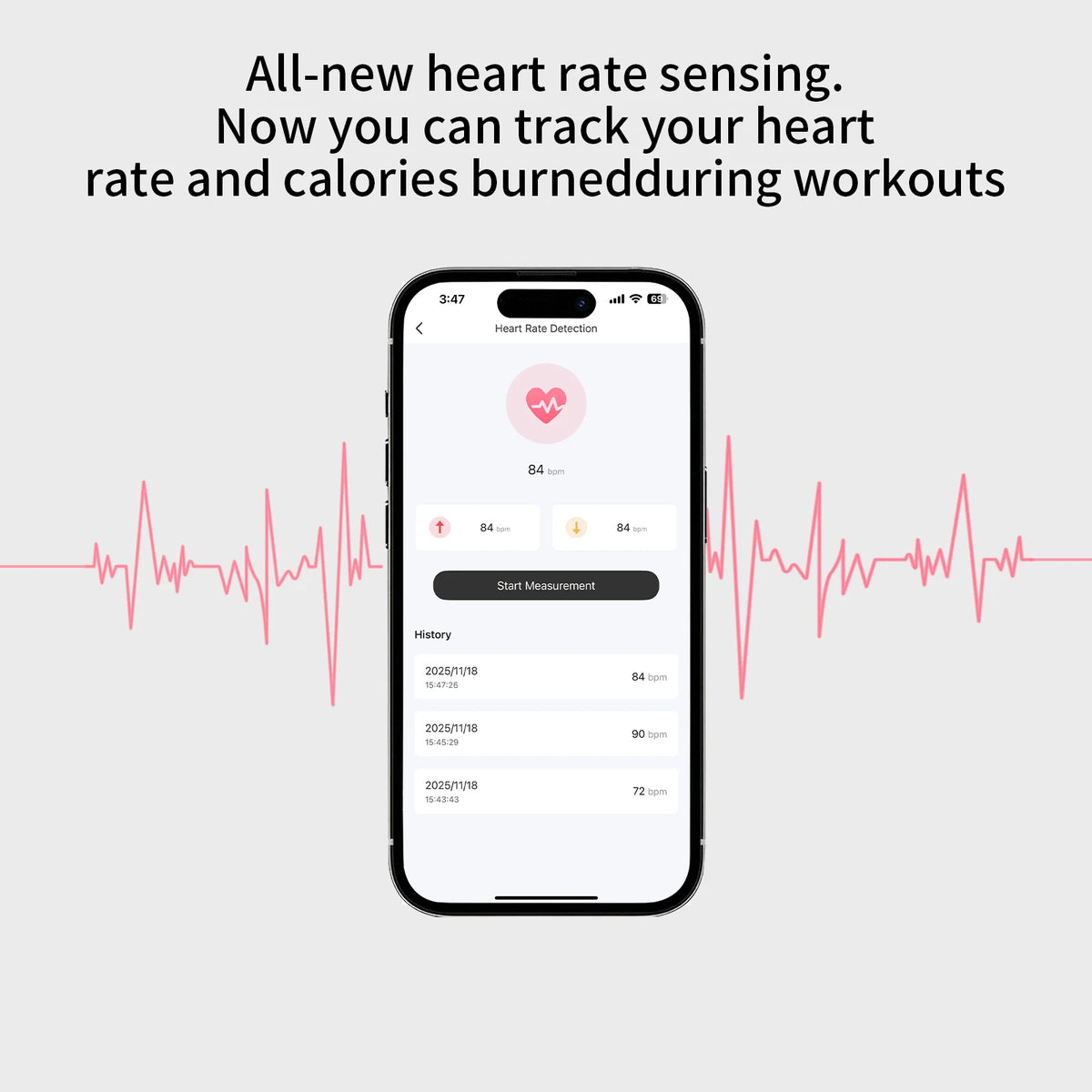 ZZLOVE Wireless Earbuds With Active Noise Cancellation Heart Rate Monitor