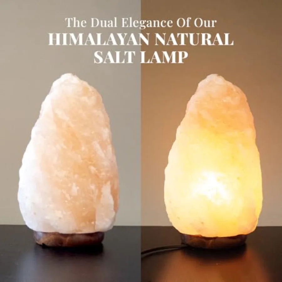 Natural Himalayan Pink Salt Crystal Lamp With Wooden Base
