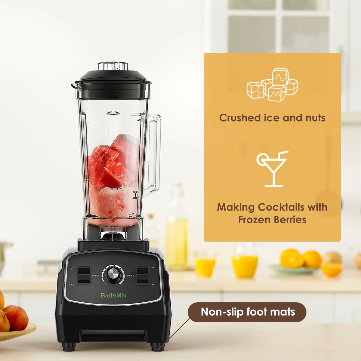 Biolomix 3HP Commercial Blender for Smoothies and Food Preparation