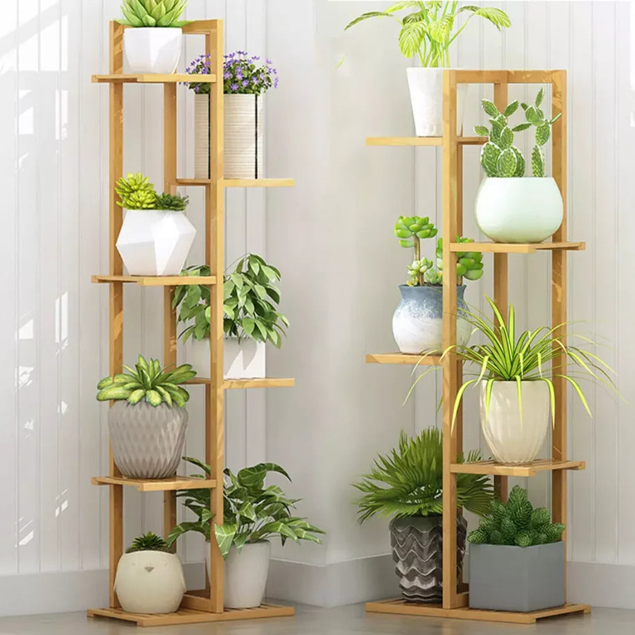 Wisfor 5 Tier Bamboo Corner Plant Stand Flower Display Rack