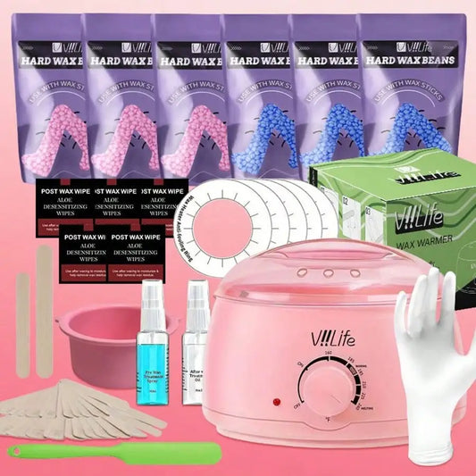Viilife Professional Hard Wax Hair Removal Kit With Warmer
