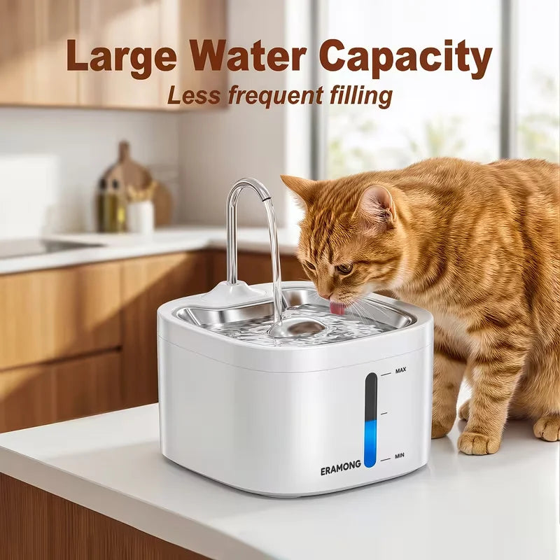 Automatic Stainless Steel Cat Water Fountain With Tap And Dispenser