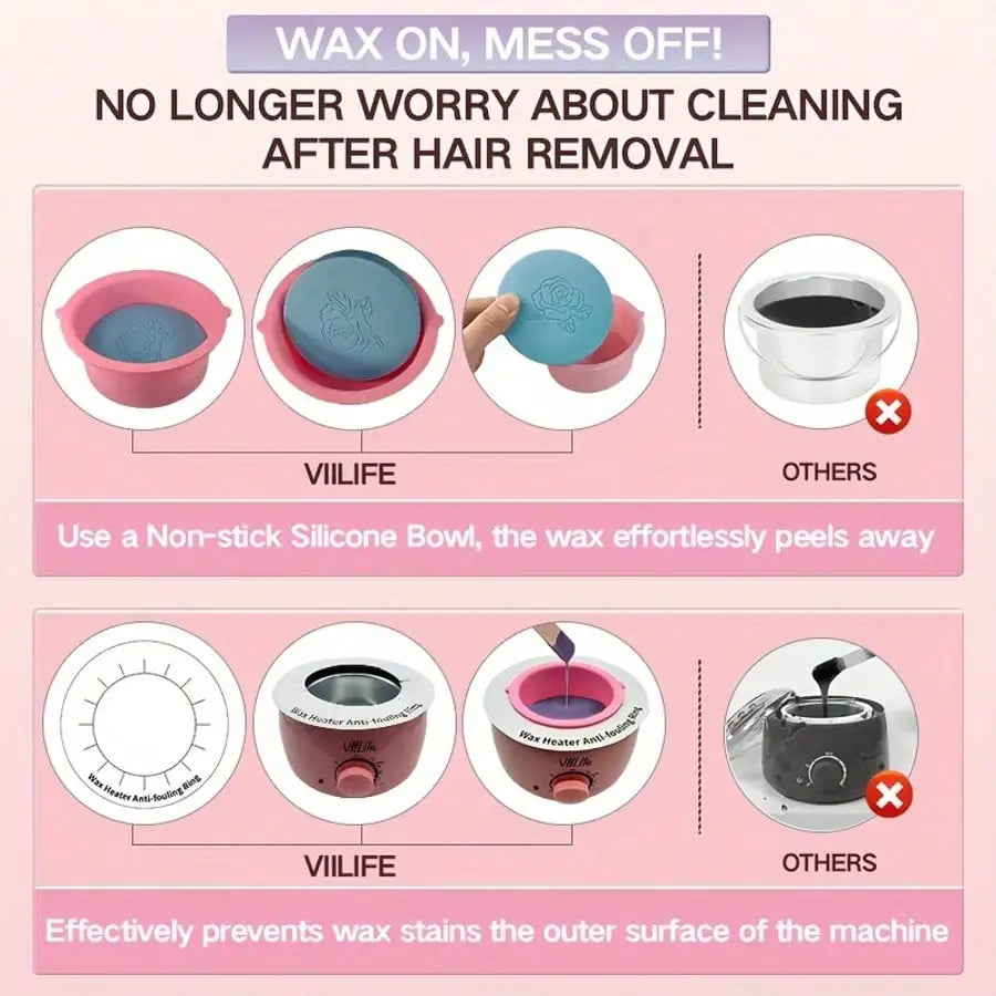 Viilife Professional Hard Wax Hair Removal Kit With Warmer