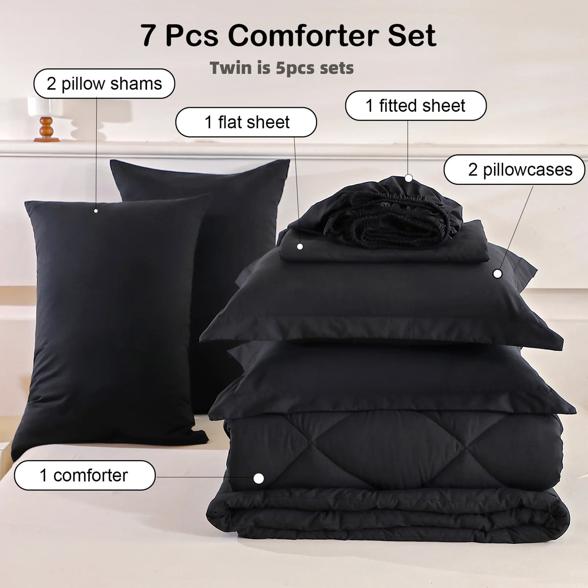 easYum Quilted Polyester Bedding Set With Sheets And Pillowcases