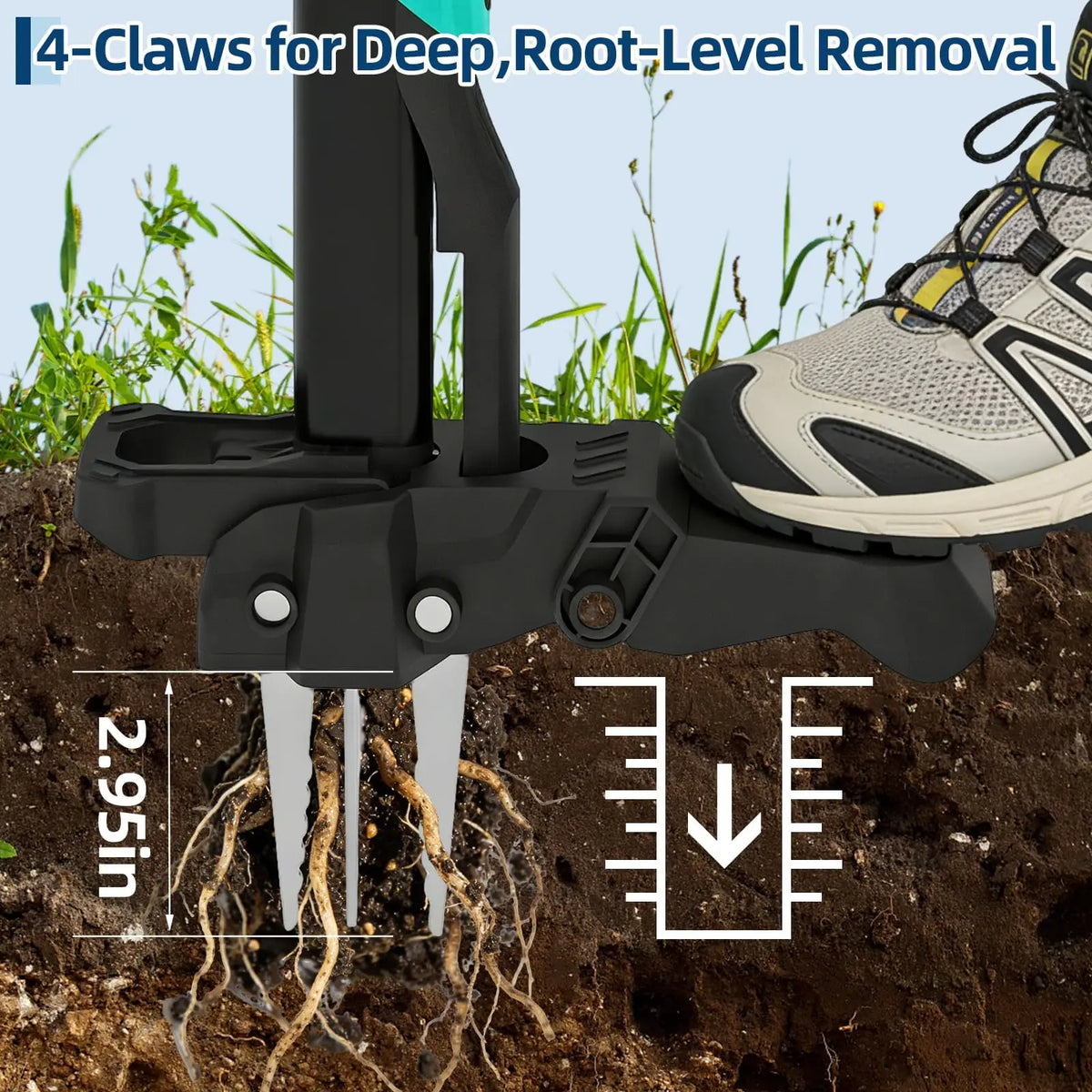 Long Handle Stand Up Weed Puller With Easy Eject Pedal