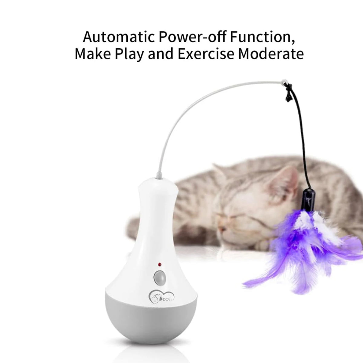 Automatic Interactive Cat Feather Toy Indoor Teaser 360 Degree Rotation
