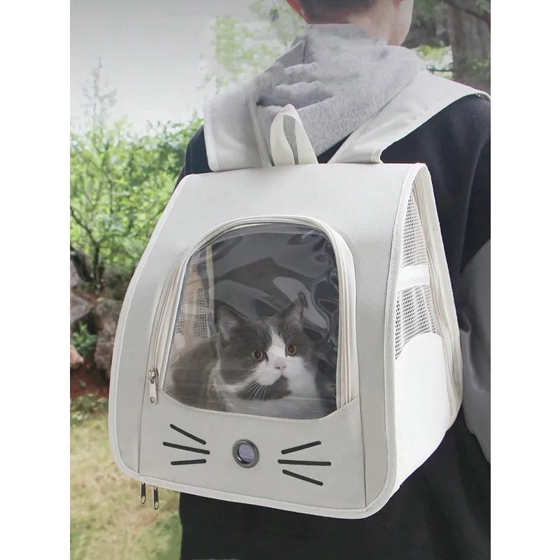 Breathable Transparent Pet Backpack Carrier With Shoulder Strap For Travel