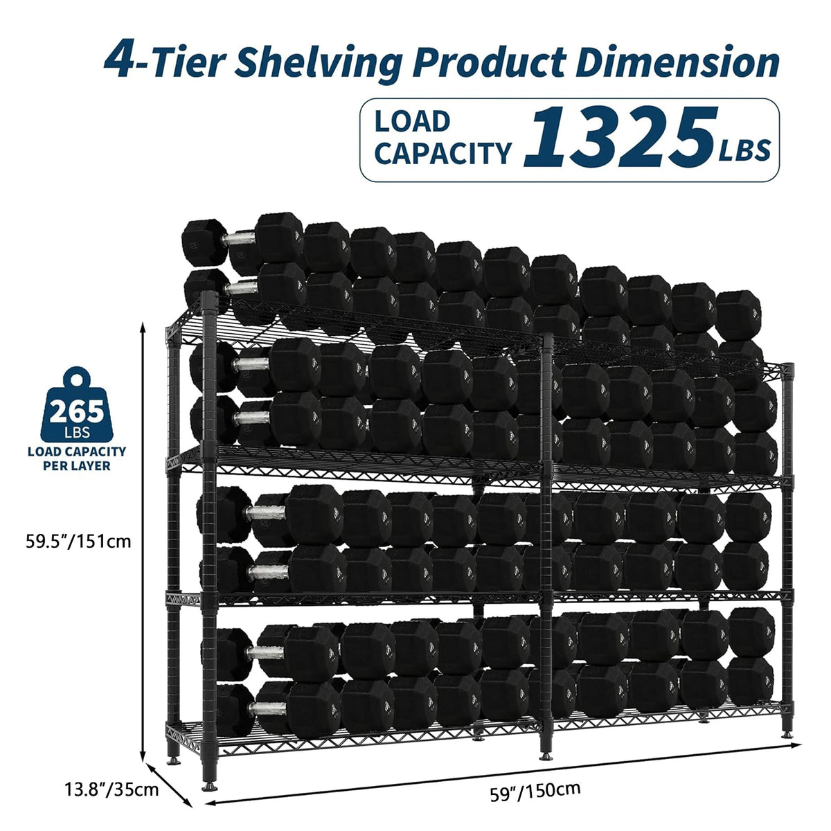Twister.Ck Heavy Duty Metal Shelving Unit Adjustable Pantry Organizer