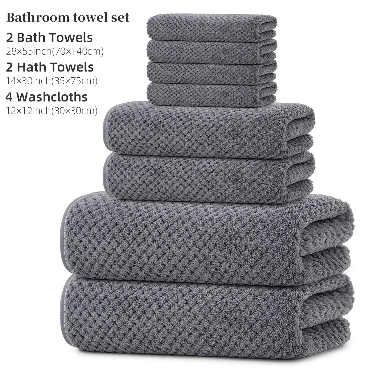 Premium 8 Piece Towel Set Soft Absorbent Machine Washable Linens