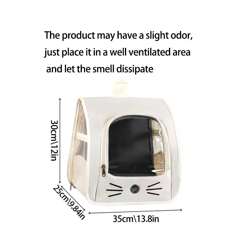 Breathable Transparent Pet Backpack Carrier With Shoulder Strap For Travel