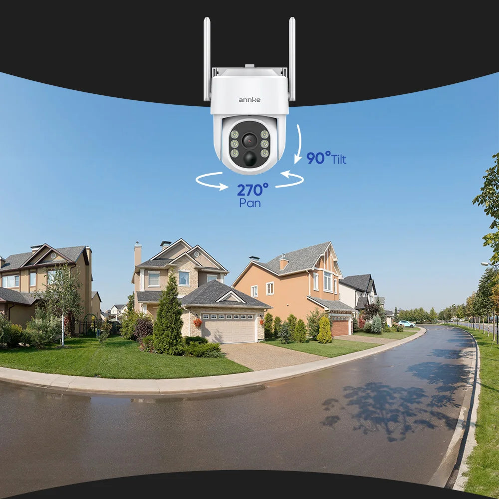 ANNKE 4MP Solar Wireless Security Camera Kit With Touchscreen Monitoring