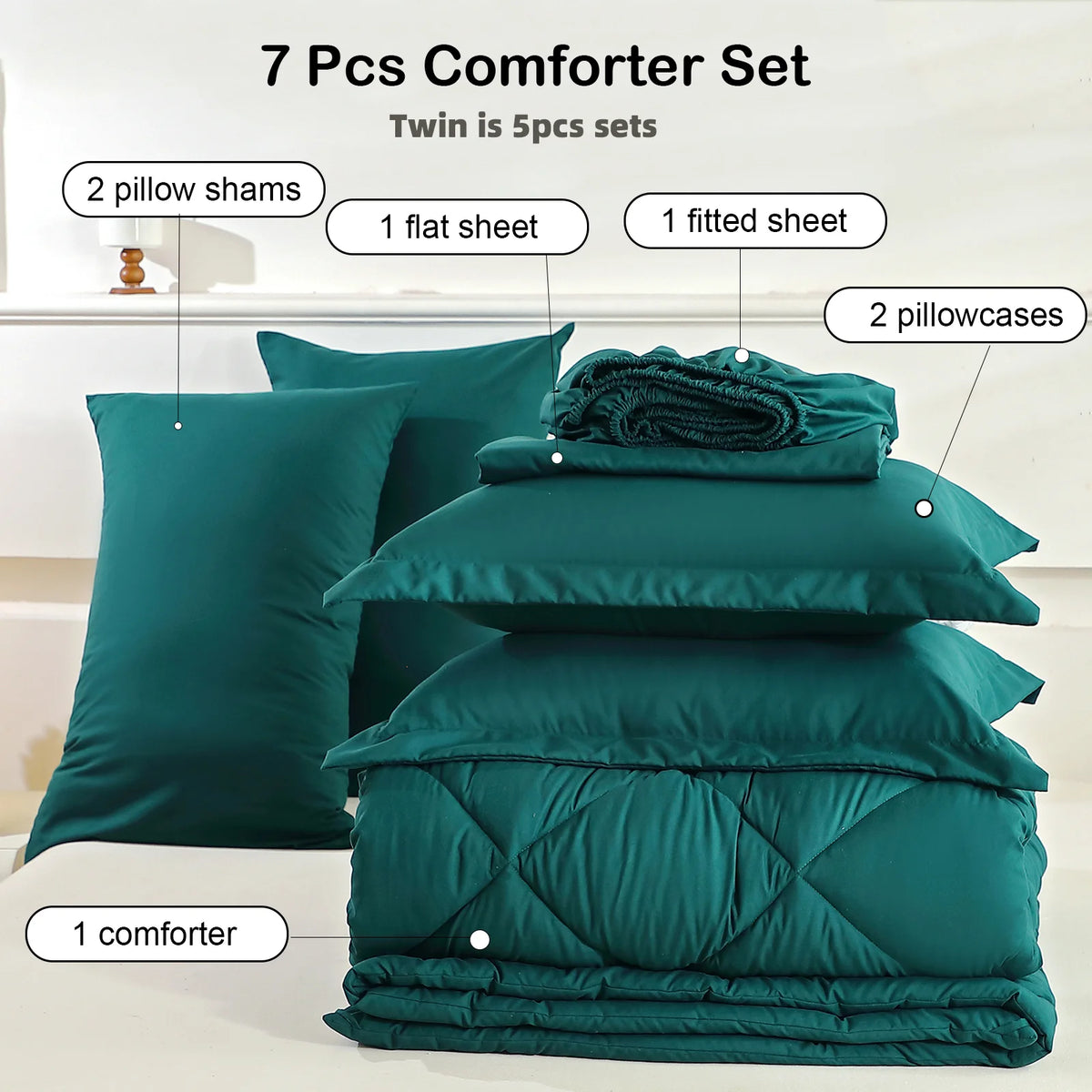 easYum Quilted Polyester Bedding Set With Sheets And Pillowcases