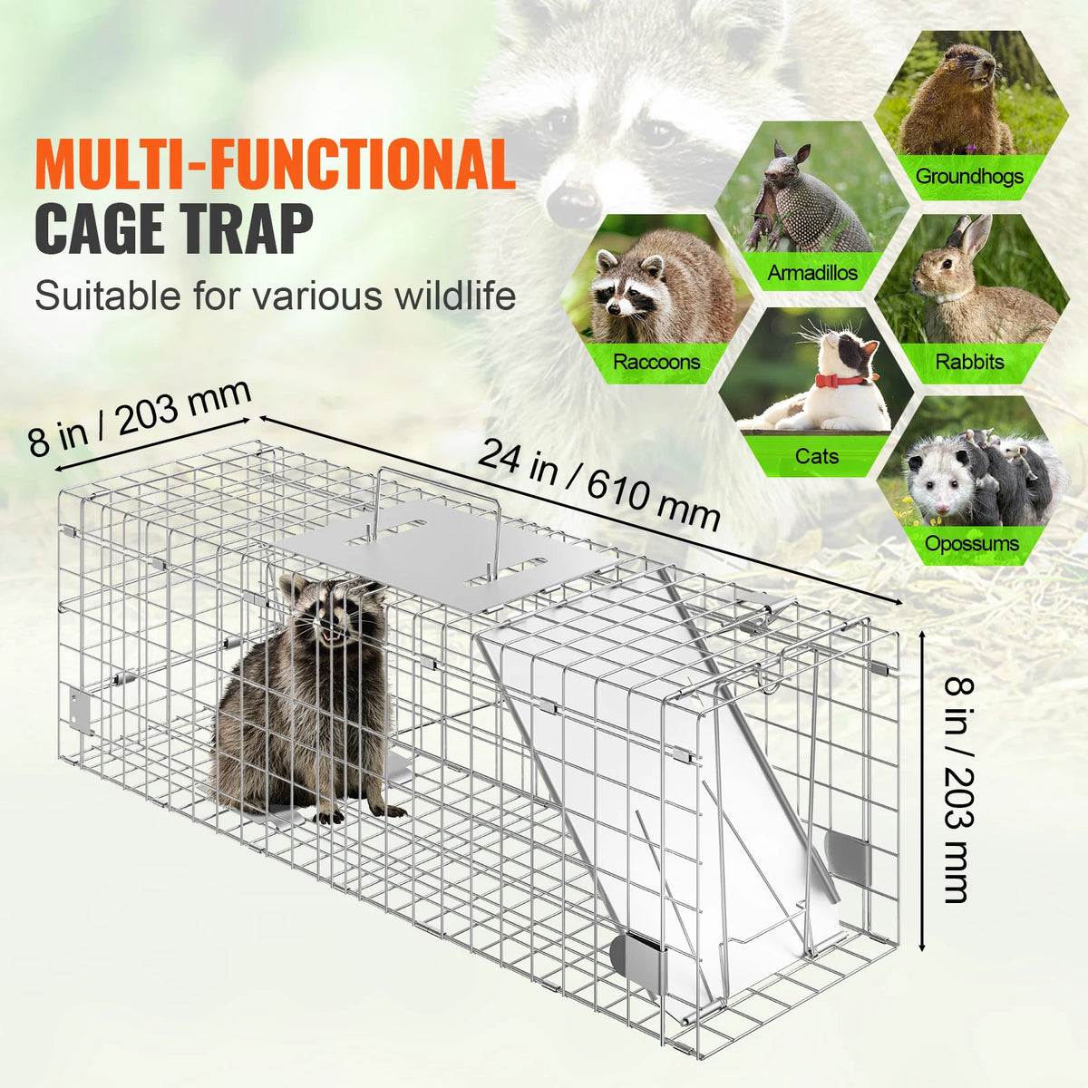 SucceBuy Humane Live Animal Cage Trap For Cats And Wildlife