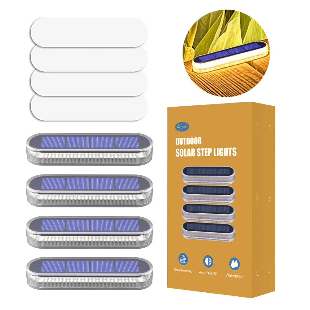 Waterproof Solar Deck Lights With Automatic LED Step Lighting