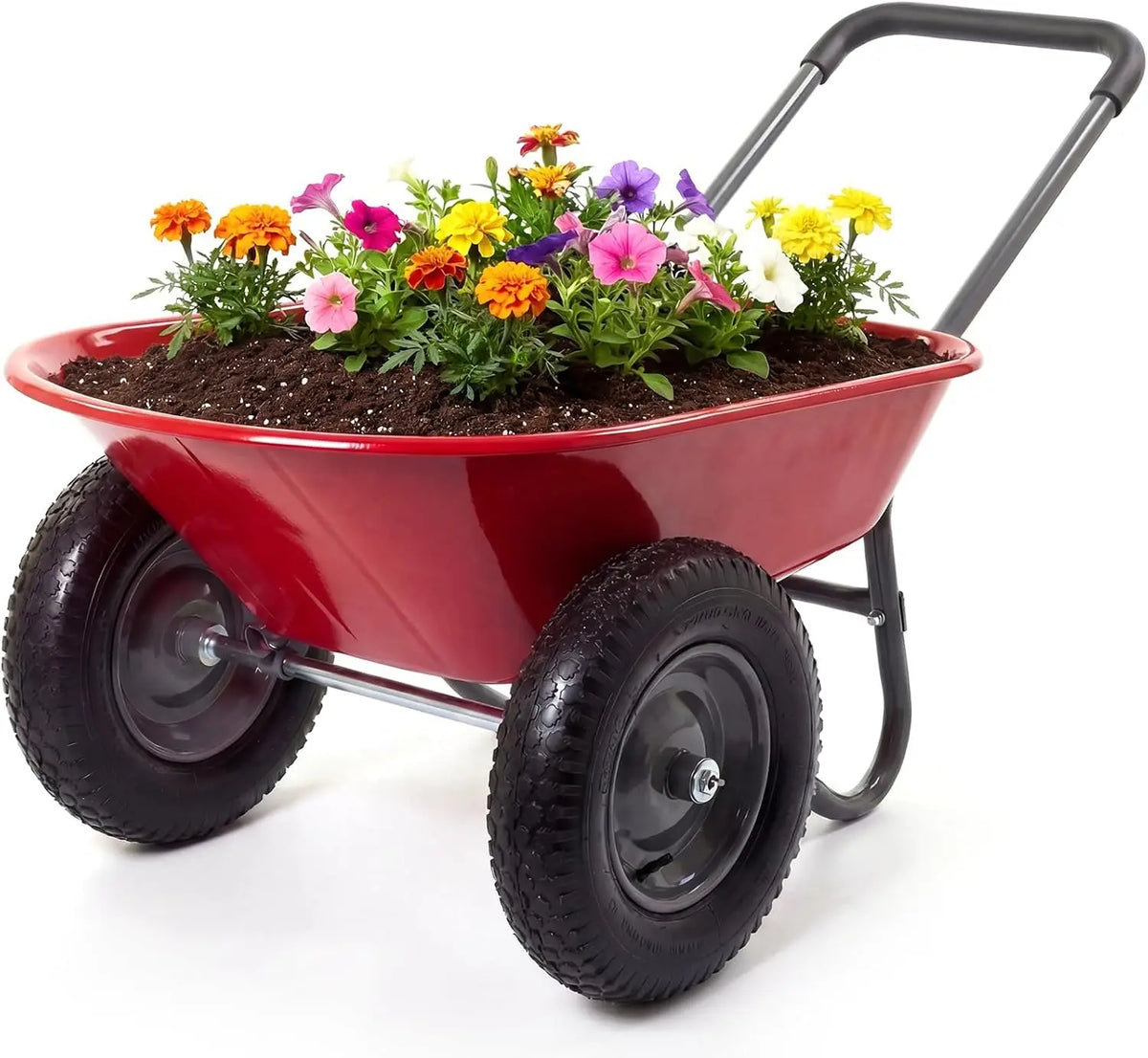 Mesh Utility Cart With Dual Wheels For Yard And Garden