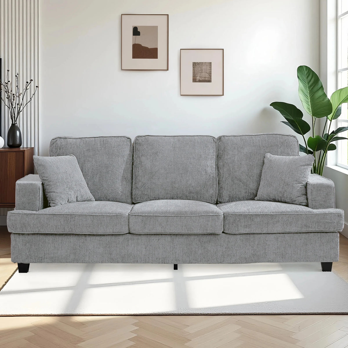 Modern Chenille Cloud Sofa With Extra Comfortable Soft Seats