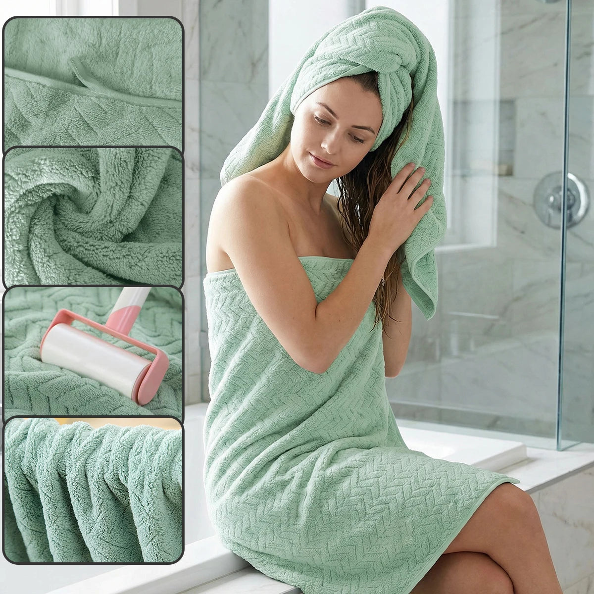 Soft 12 Piece Microfiber Bathroom Towel Set For Home Use