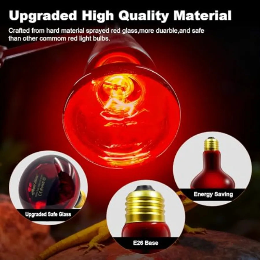 Infrared Heat Lamp Bulbs for Reptiles Poultry and Brooders