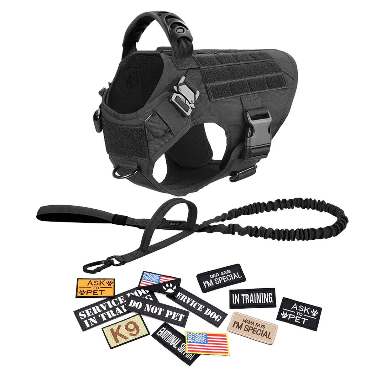 Petravel Tactical Dog Harness Vest And Training Accessory Set