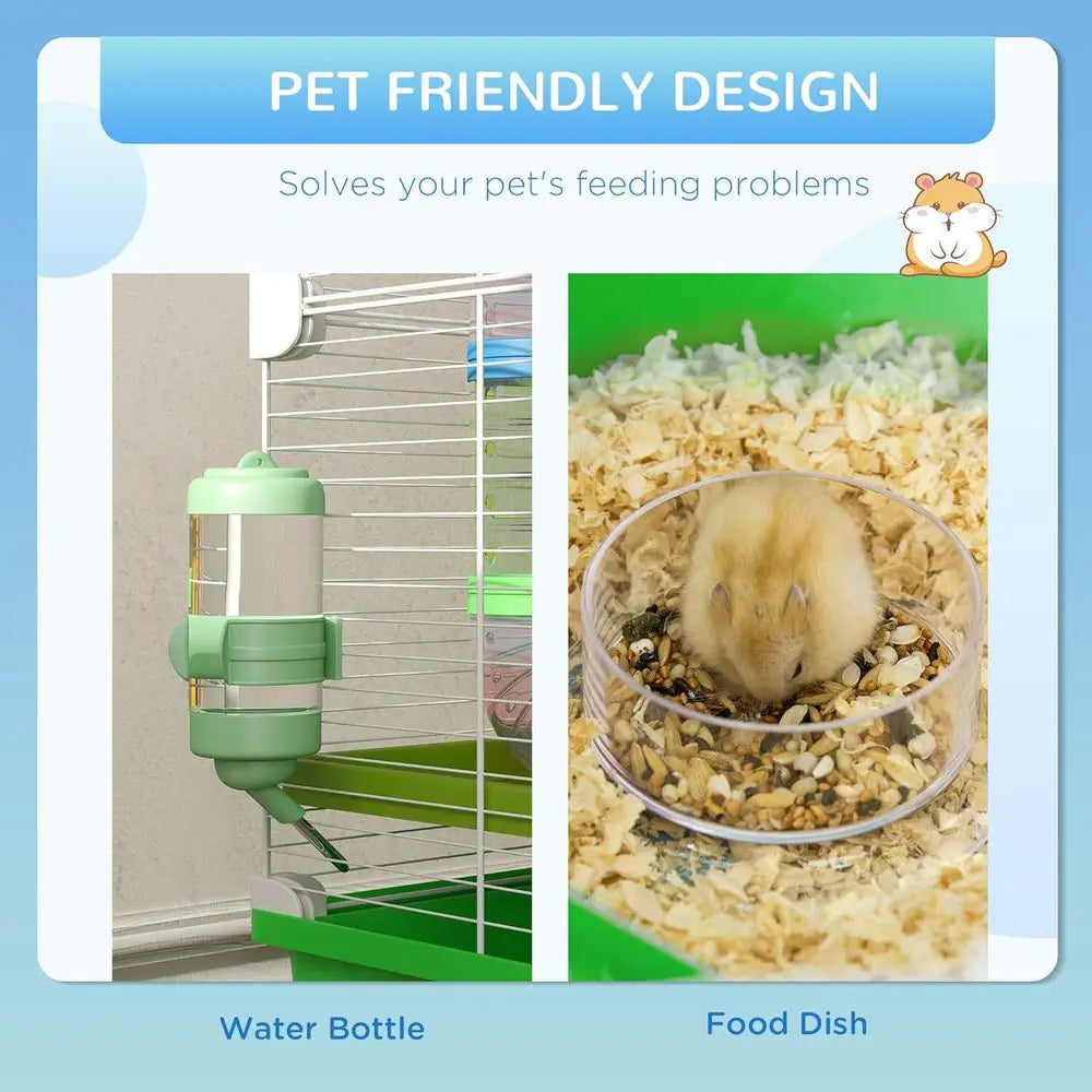 Multi Level Hamster Cage With Tubes And Portable Handles