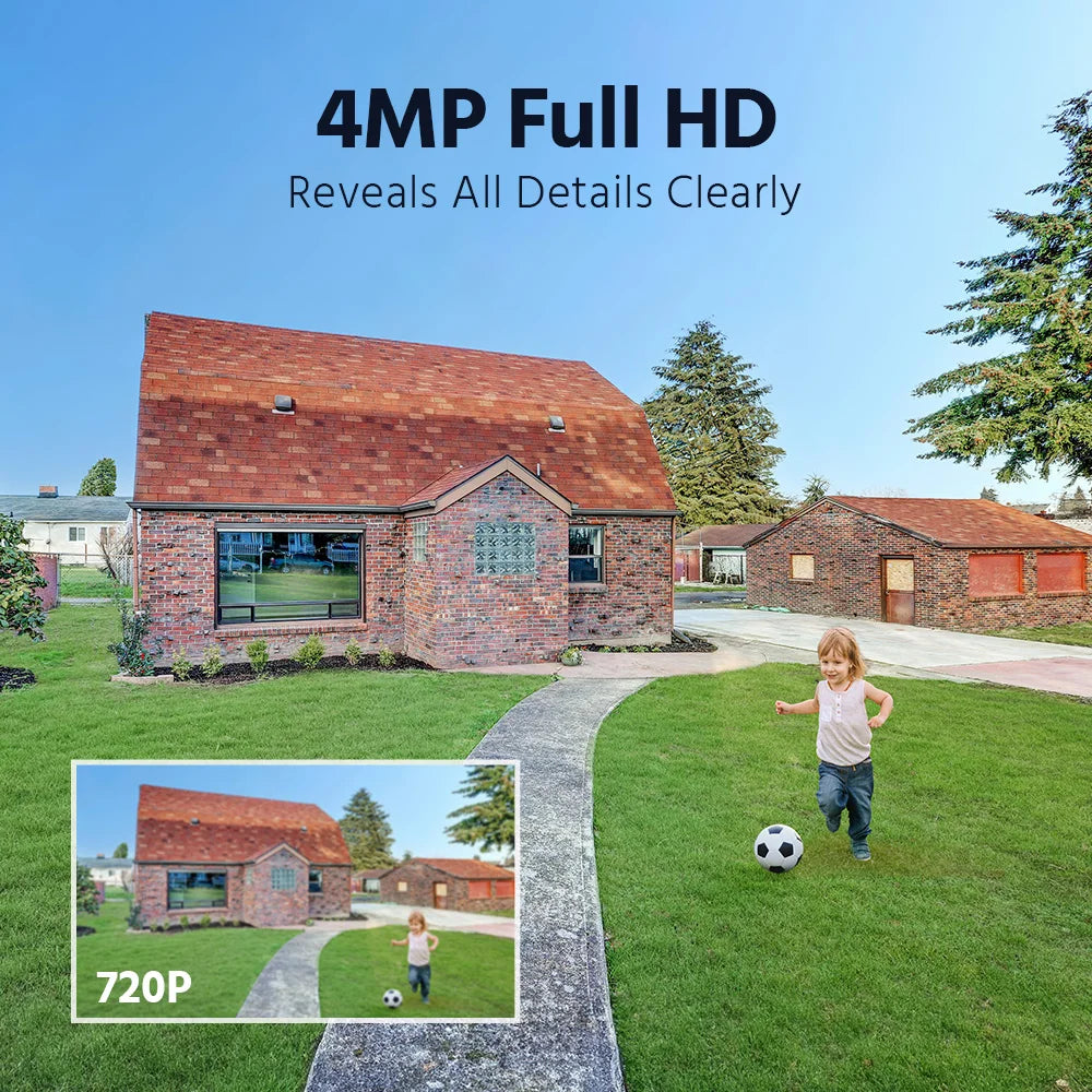 ANNKE 4MP Solar Wireless Security Camera Kit With Touchscreen Monitoring