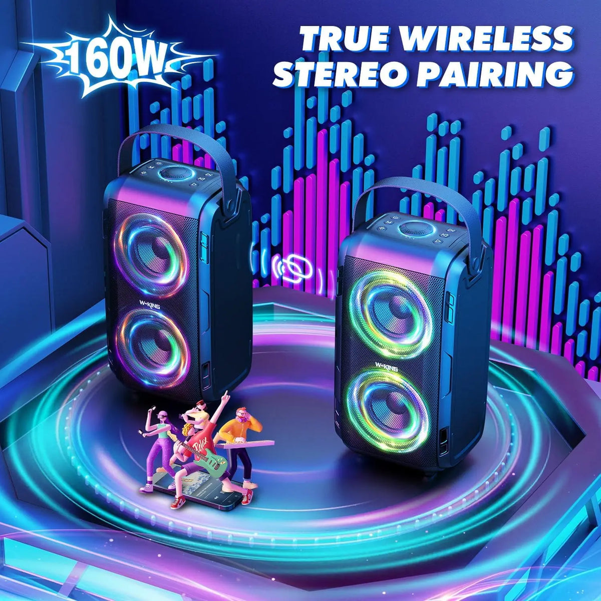 W-KING Portable Bluetooth Wireless Party Speaker Boombox
