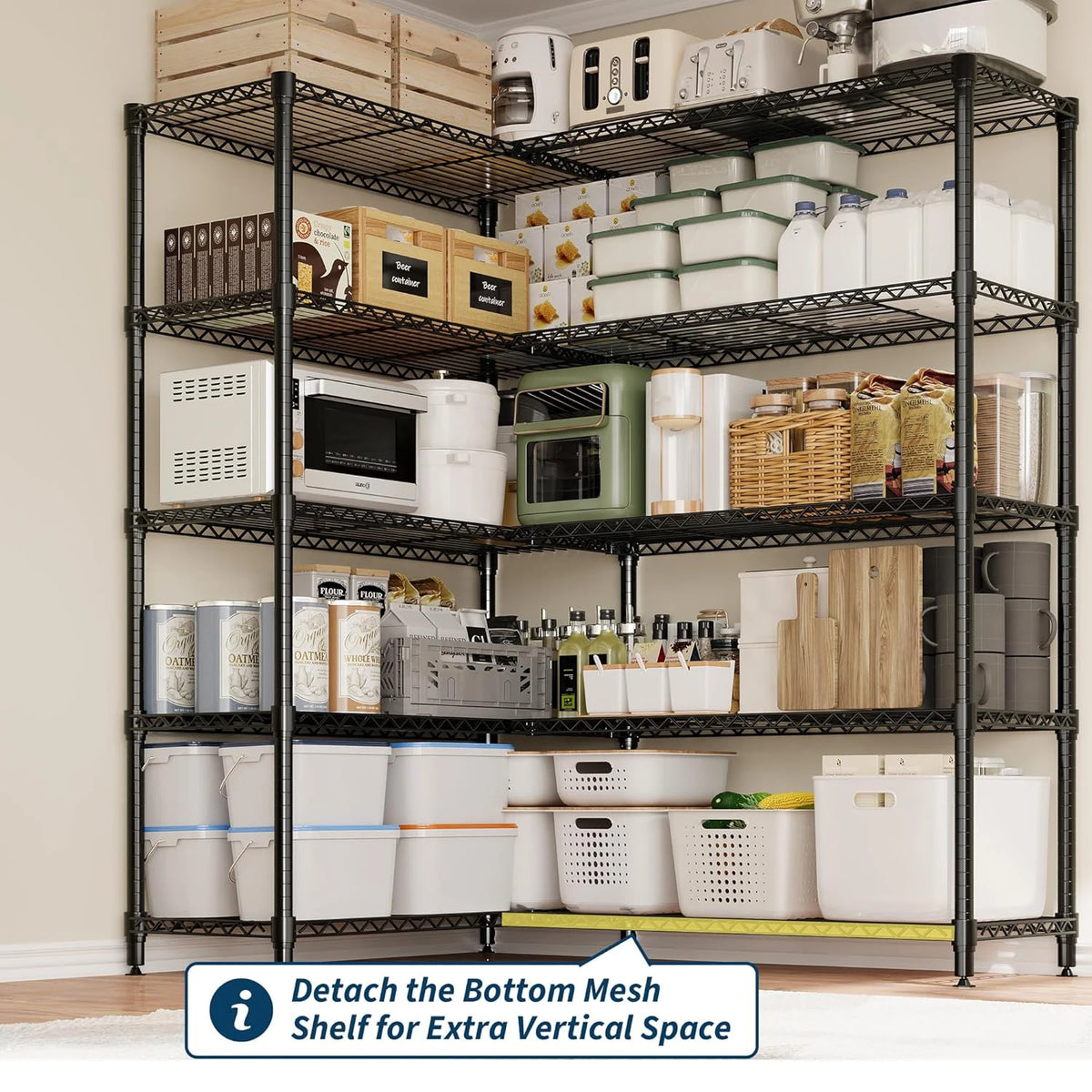 Twister.Ck Heavy Duty Metal Shelving Unit Adjustable Pantry Organizer