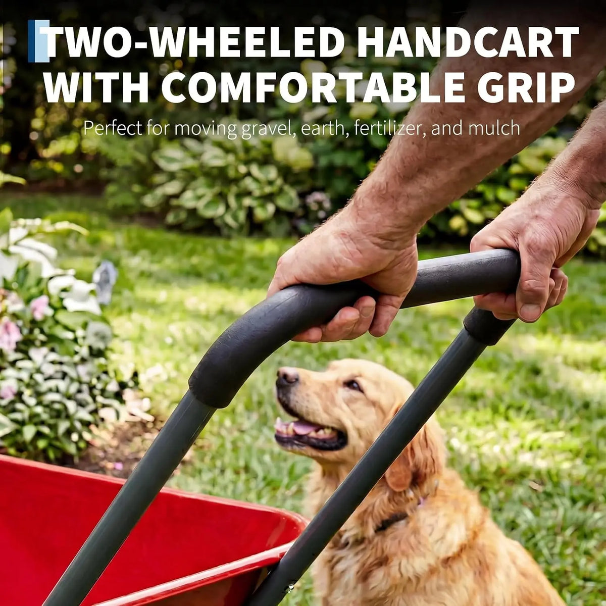 Mesh Utility Cart With Dual Wheels For Yard And Garden